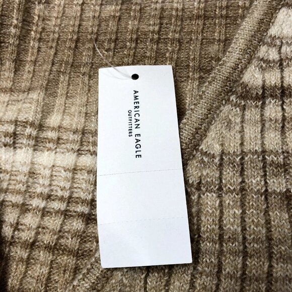 American Eagle NWT Tan V-Neck‎ Wrap Front Cropped Sweater Size XS - Picture 4 of 10